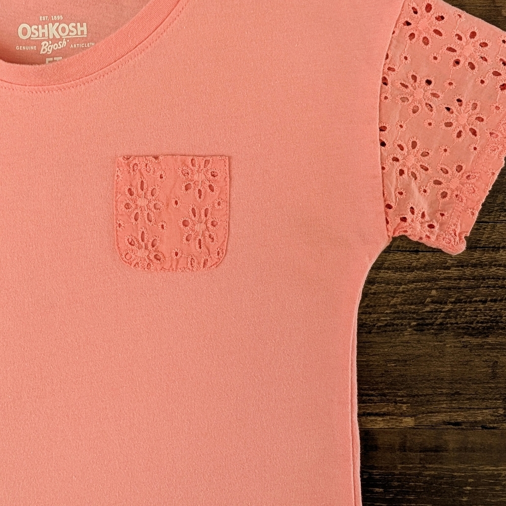 OshKosh Coral Pink Eyelet Tee Shirt